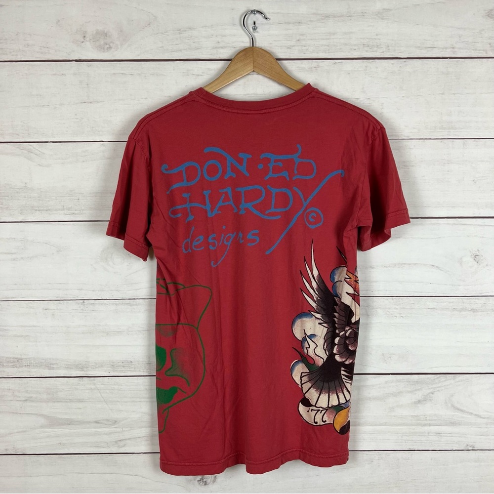 Vintage Y2K Ed Hardy Tattoo T-Shirt Medium - Picture 2 of 8